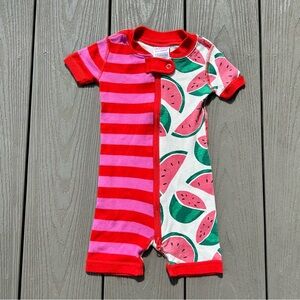 Hanna Andersson watermelon baby shortie pajamas